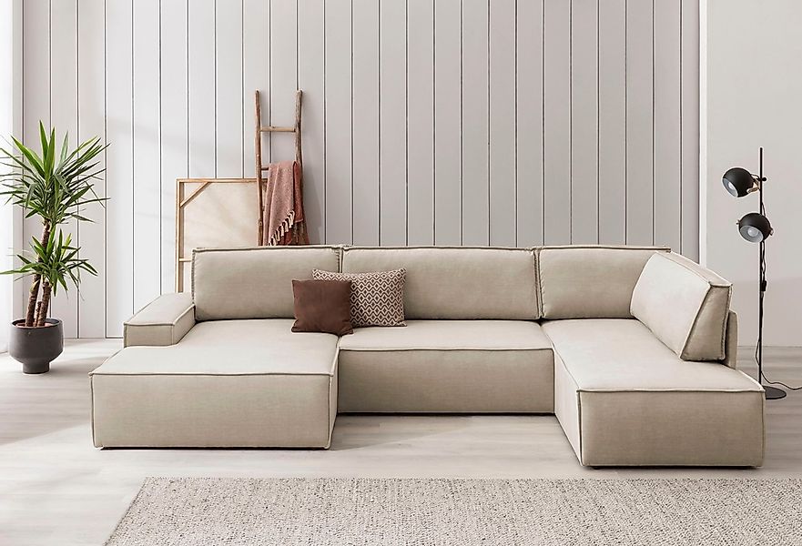Home affaire Wohnlandschaft "SHERWOOD 329 cm, U-Form, Schlafsofa,", Schlaff günstig online kaufen
