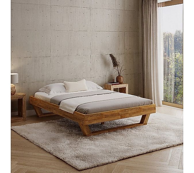 skølm Massivholzbett Nornir aus Eiche, ohne Kopfteil, verfügbar in 120/140/ günstig online kaufen