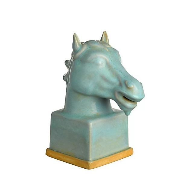 Dekokopf Tier blau H.24 cm Pferd günstig online kaufen