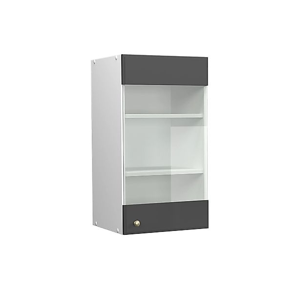Vicco Küchenglasschrank Fame-Line Glashängeschrank Anthrazit-Gold/Weiß 40 c günstig online kaufen