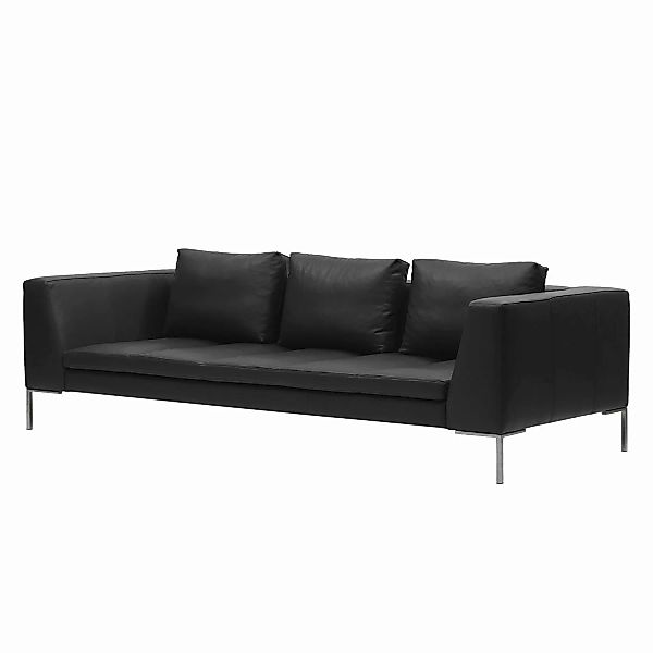 home24 Studio Copenhagen Sofa Madison 3-Sitzer Grau Echtleder 238x66x105 cm günstig online kaufen