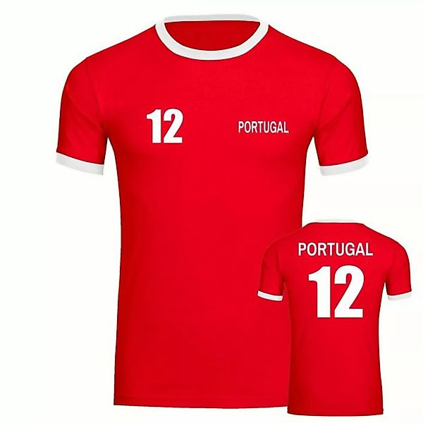 multifanshop T-Shirt Kontrast Portugal - Trikot 12 - Männer günstig online kaufen