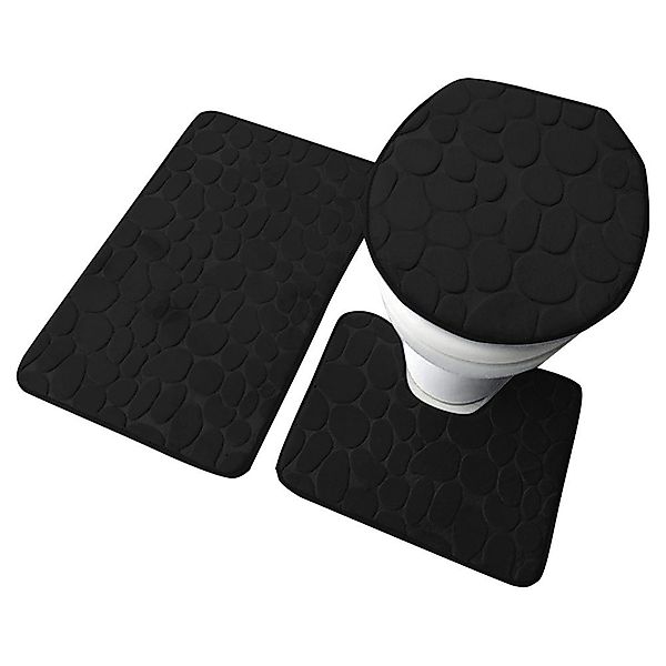PODOFO Badematte 3-teiliges Badteppich-Set Memory-Schaum rutschfeste Badtep günstig online kaufen