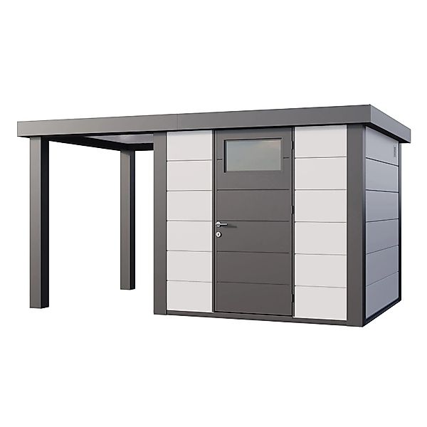 Gerätehaus Classico 2424 mit Offene Lounge S Links 406 cm x 238 cm Weiß günstig online kaufen