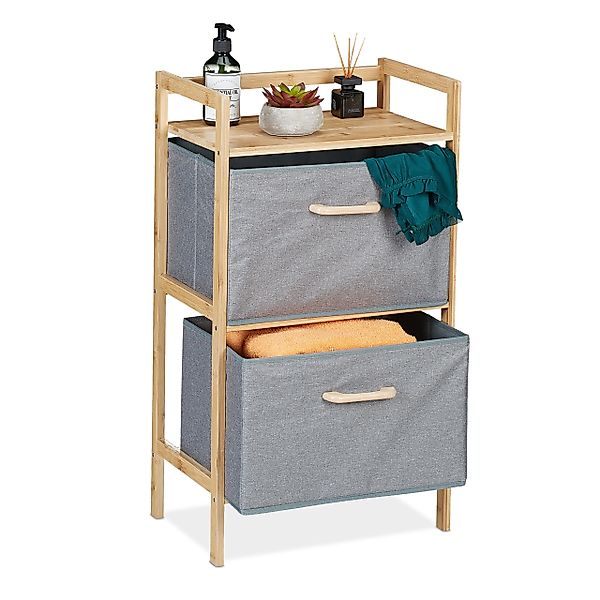 relaxdays Badregal Bambus Badregal mit 2 günstig online kaufen