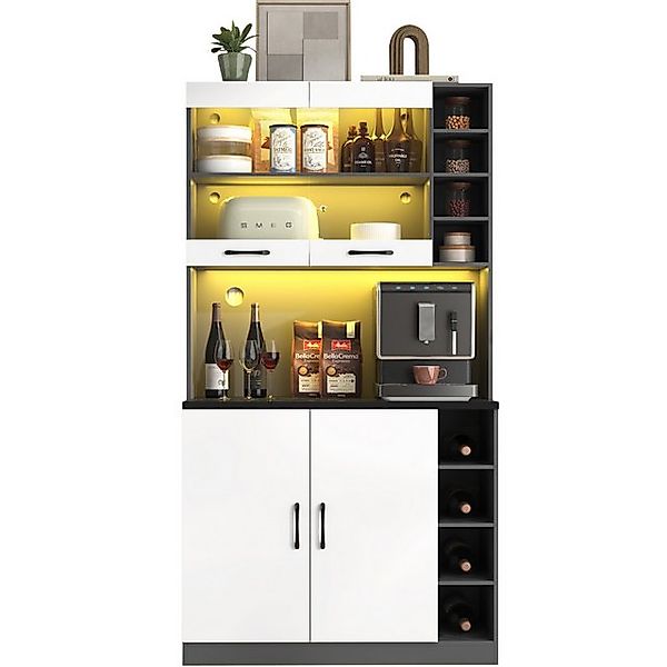 SeedWave Buffet LED Küchenschrank Vielseitig Küchenbuffet mit Stauraum, Arb günstig online kaufen