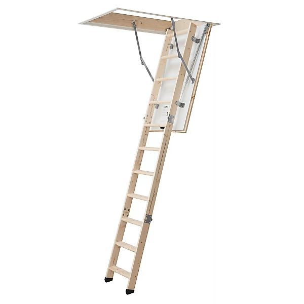 Dolle Dachbodentreppe Kompakt 3-teilig mit Fußkappen 140 cm x 70 cm FSC® günstig online kaufen