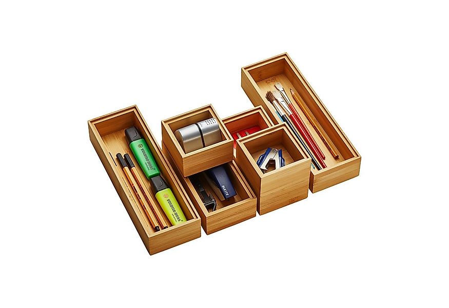SO-TECH® Schubkasteneinsatz Stapelbare ORGA-BOX BAMBUS Schubladen Aufbewahr günstig online kaufen