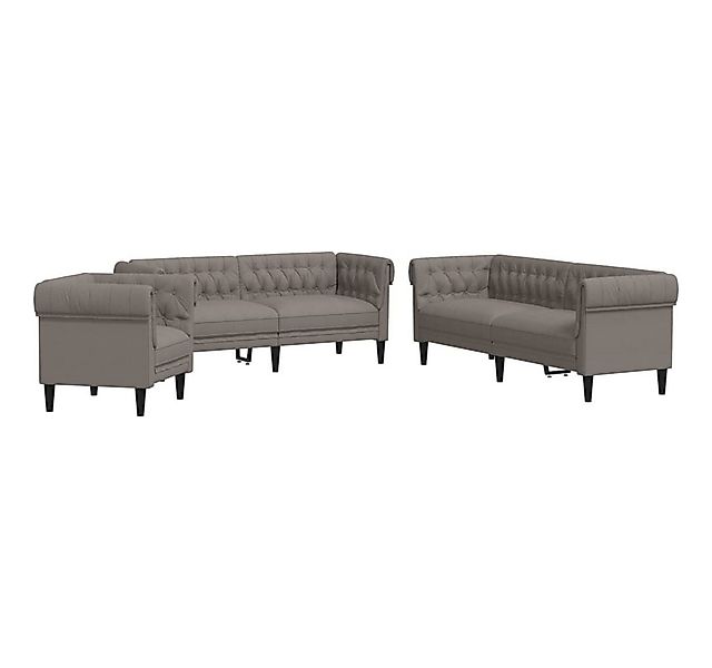 vidaXL Sofa 3-tlg. Sofagarnitur Taupe Stoff günstig online kaufen