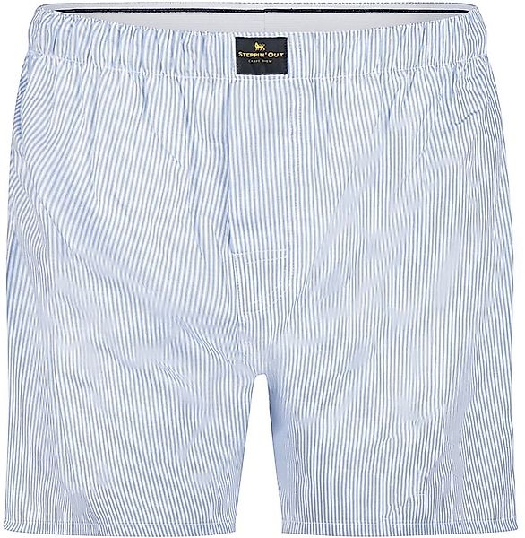 Steppin' Out Boxershort Poplin Streifen Hellblau - Größe S günstig online kaufen