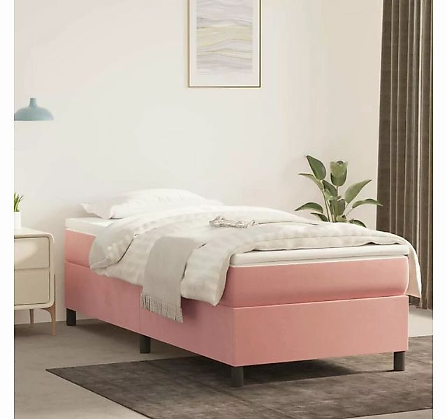 furnicato Bett Bettgestell Rosa 100x200 cm Samt günstig online kaufen