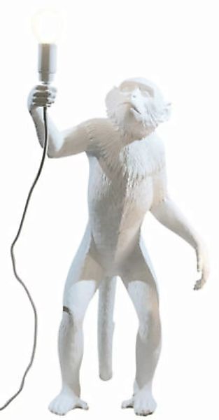 Tischleuchte Monkey Standing plastikmaterial weiß / H 54 cm - Seletti - Wei günstig online kaufen