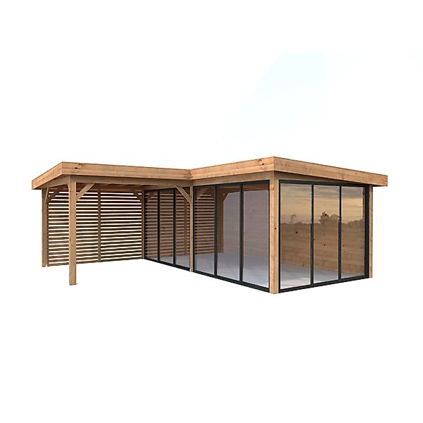 Palmako Pavillon Lenna Set 414 Slide Braun Tauchgrundiert 588 cm x 588 cm F günstig online kaufen