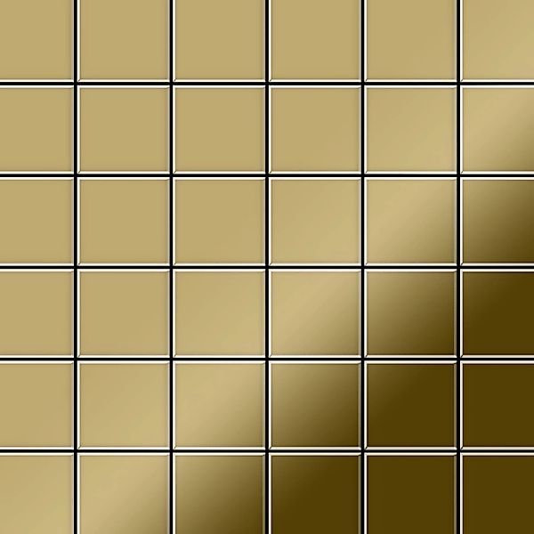 ALLOY Mosaik Fliese Massiv Metall Titan Hochglanz Gold 1,6mm Cinquanta-ti-g günstig online kaufen