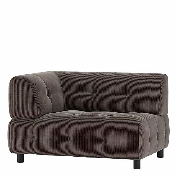 Modernes Modulsofa Eckelement Graubraun Cord 122 cm breit günstig online kaufen