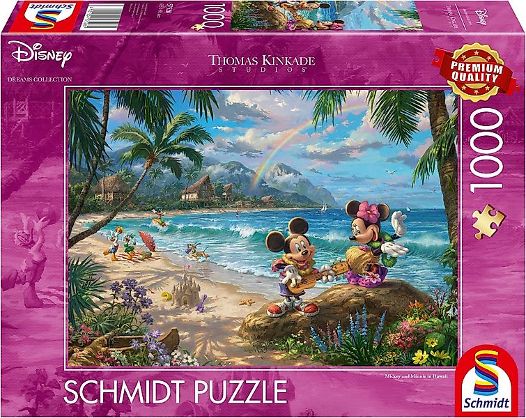 Schmidt Spiele Puzzle Disney, Mickey and Minnie in Hawaii von Thomas Kinkad günstig online kaufen