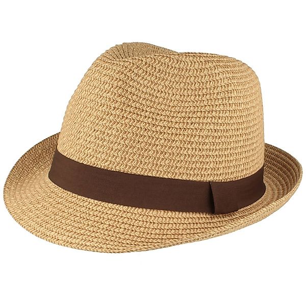 Breiter Strohhut knautschbarer Borten-Trilby günstig online kaufen