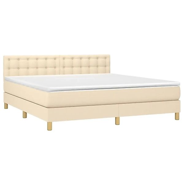 vidaXL Boxspringbett mit Matratze Creme 160x200 cm Stoff 3140950 günstig online kaufen