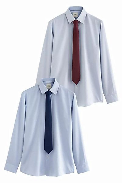 Next Langarmhemd Hemd mit Krawatte im Set - Slim Fit (3-tlg) günstig online kaufen