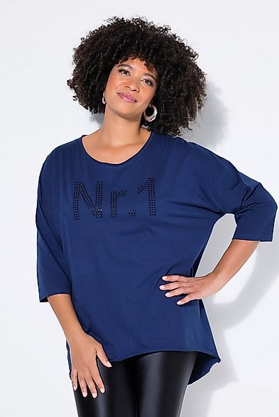 Angel of Style Longshirt Longshirt oversized "No.1"-Motiv aus Ziersteinchen günstig online kaufen