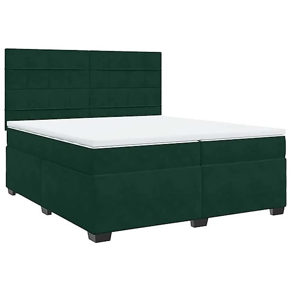 vidaXL Boxspringbett mit Matratze Dunkelgrün 200x200 cm Samt 3291005 günstig online kaufen