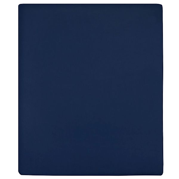 vidaXL Spannbettlaken 2 Stk Jersey Marineblau 180x200 cm Baumwolle 136239 günstig online kaufen