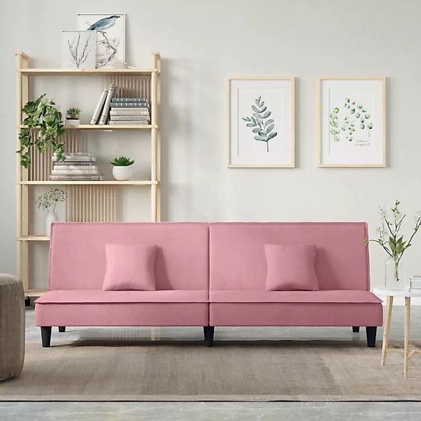vidaXL Sofa Schlafsofa Rosa Samt Schlafcouch Sofa Couch Gästebett günstig online kaufen