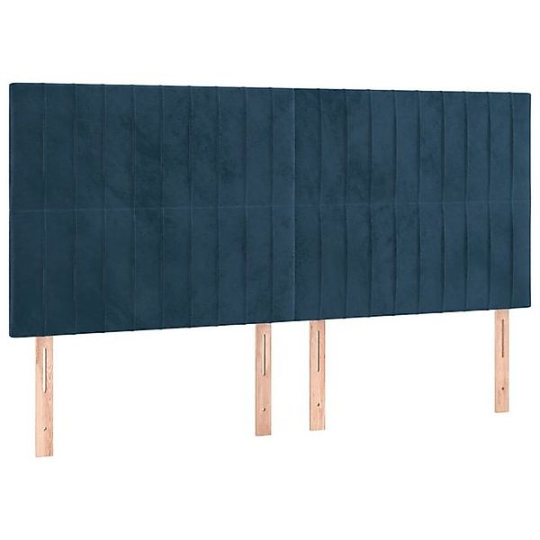 vidaXL Bett, Kopfteile 4 Stk. Dunkelblau 90x5x78/88 cm Samt günstig online kaufen