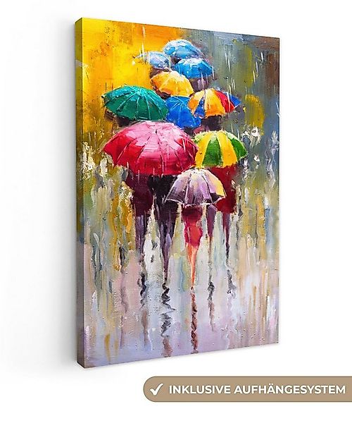 OneMillionCanvasses® Leinwandbild Kunstdrucke - Regenschirm - Öl, Fotodruck günstig online kaufen
