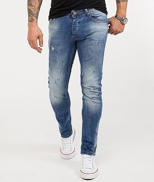 Rock Creek Slim-fit-Jeans Herren Jeans Stonewashed Hellblau RC-2162 günstig online kaufen