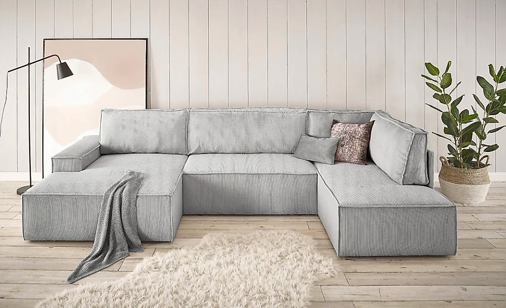 Home affaire Wohnlandschaft "SHERWOOD 329 cm, U-Form, Schlafsofa,", Schlaff günstig online kaufen