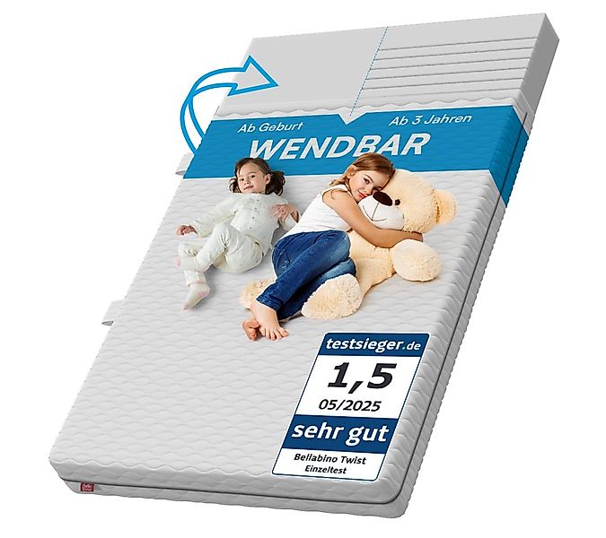 Kindermatratze Twist, Kaltschaummatratze wendbar, Härtegrad H1/H2, Bellabin günstig online kaufen