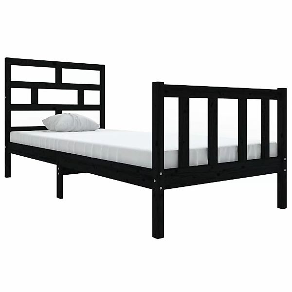 Vidaxl Massivholzbett Schwarz Kiefer 100x200 Cm günstig online kaufen