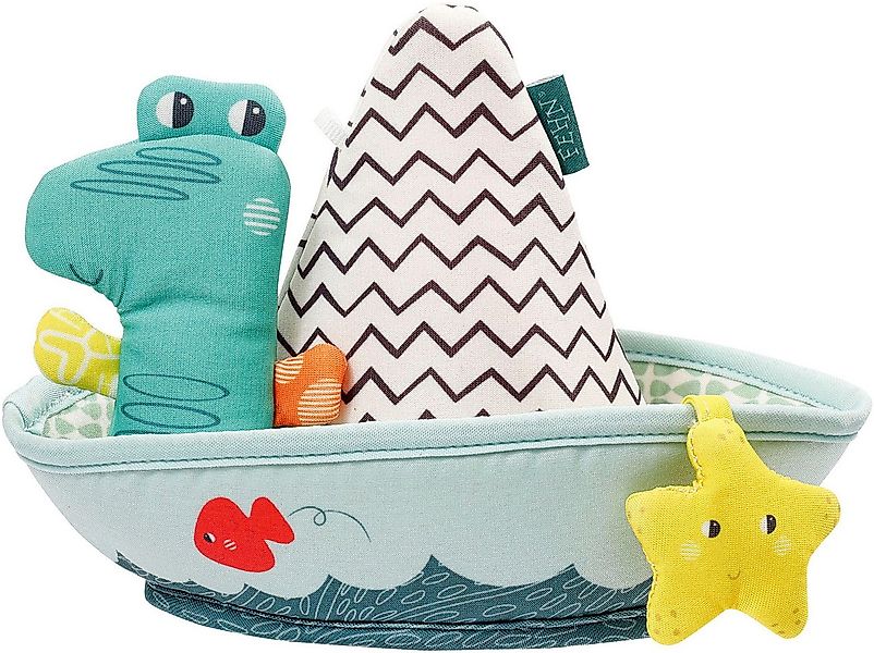 Fehn Badespielzeug Plansch & Play, Badeboot mit Fingerpuppe günstig online kaufen