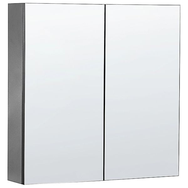 Beliani Bad-Spiegelschrank NAVARRA Schwarz Silber 14x60x60 günstig online kaufen