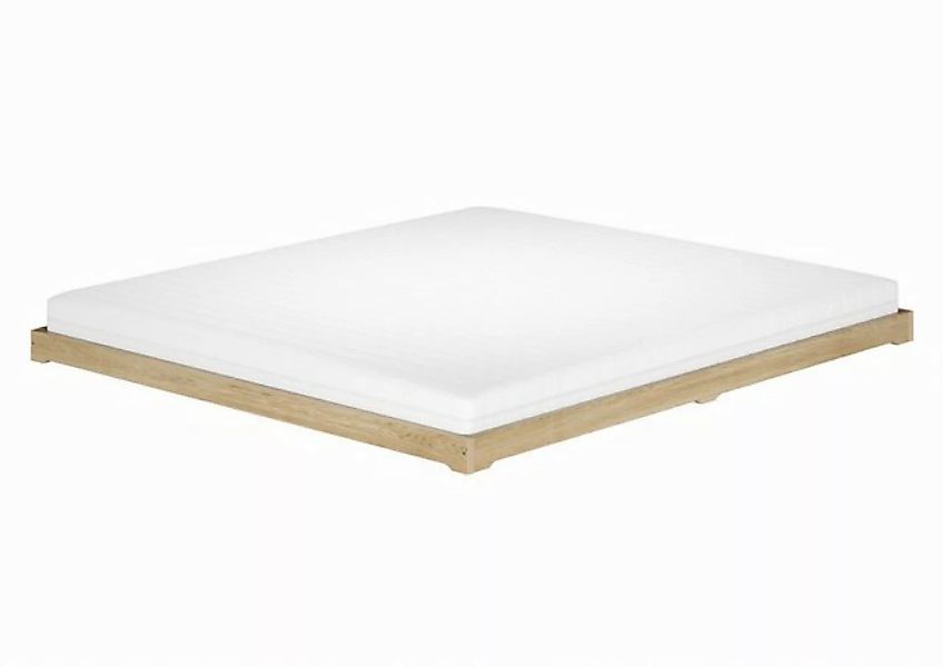 ERST-HOLZ Bett Ehebett Massivholzbett niedrig Esche geölt 200x200, Eschegeö günstig online kaufen