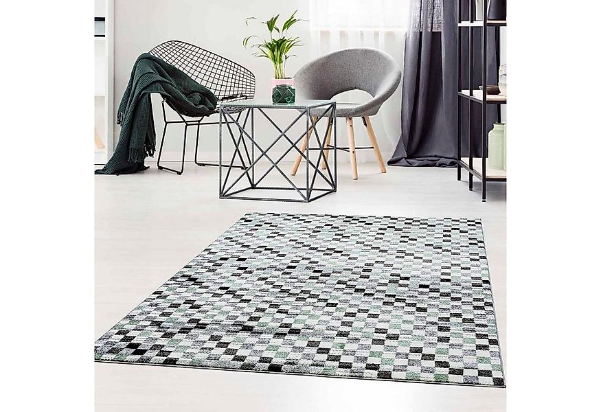 Carpet City Teppich Moda 1141, rechteckig, Höhe: 11 mm, Kurzflor, Karo, wei günstig online kaufen