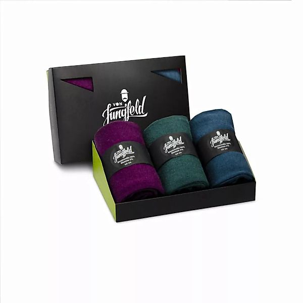 Von Jungfeld 3er Pack Herren Socken, Geschenkbox, gemischte Farben Lila/Dun günstig online kaufen