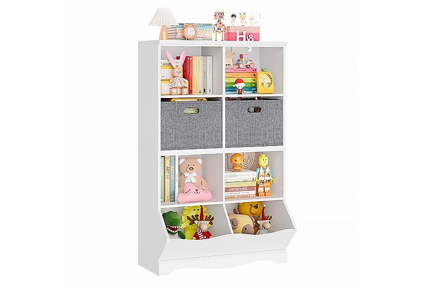HOMECHO Spielzeugtruhe, Kinderregal mit 8 Ablagefächern und 2 Stoffschublad günstig online kaufen
