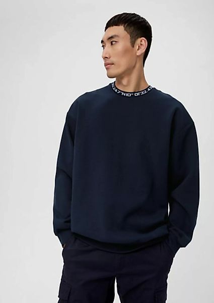 s.Oliver Sweatshirt Sweatshirt aus Baumwollmix Logo, Rippblende günstig online kaufen