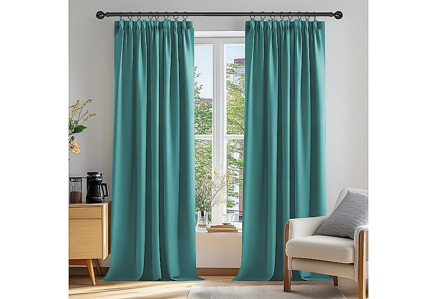 Deconovo Verdunkelungsvorhang Gardinen mit Kräuselband Blickdicht Vorhänge günstig online kaufen