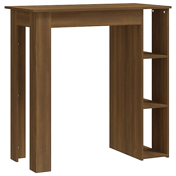 vidaXL Bartisch mit Regal Braun  102x50x103,5 cm Eiche Holzwerkstoff günstig online kaufen