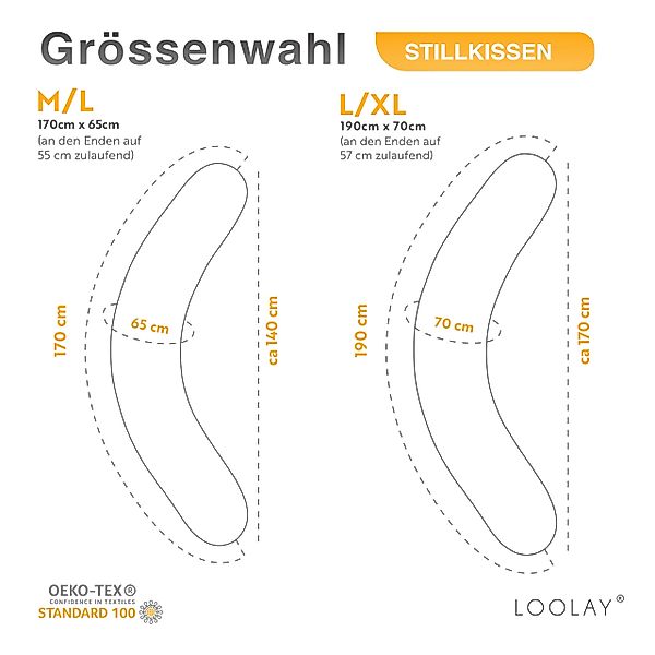 Loolay Seitenschläferkissen Classic BEIGE GRAU WEIß günstig online kaufen