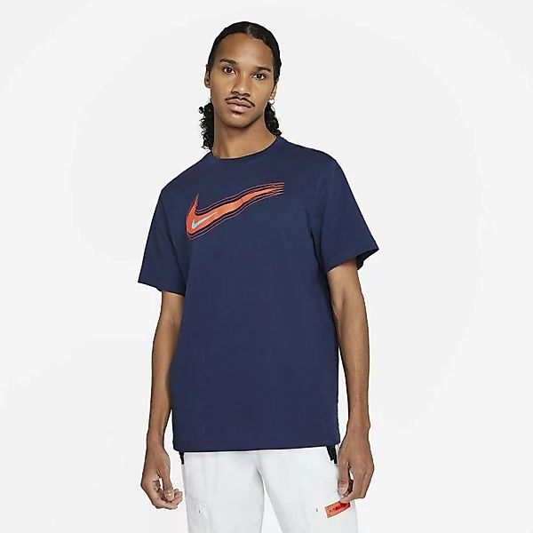 Nike Sportswear Swoosh 12 Month Kurzarm T-shirt M Midnight Navy / Turf Oran günstig online kaufen