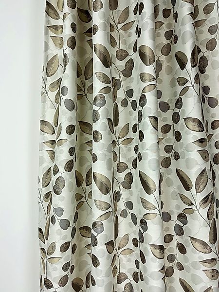 novumfix Meterware Blätter, Jacquard Dekostoff beige-taupe günstig online kaufen