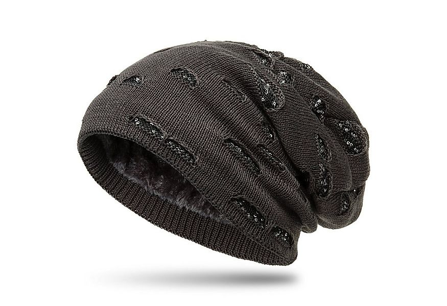 Caspar Beanie MU178 gefütterte Feinstrick Beanie Mütze im Destroyed Glitzer günstig online kaufen