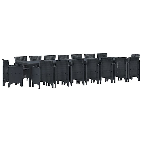 vidaXL 17-Teiliges Garten Essset mit Kissen Anthrazit Poly-Rattan 3378655 günstig online kaufen