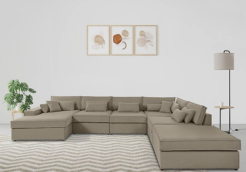 OTTO home Wohnlandschaft "Enid U-Form" 6 Teile, bestehend aus Modulen, in v günstig online kaufen