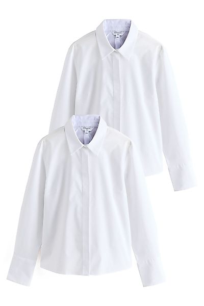 Next Langarmhemd Essential Langarmshirts mit Stretch günstig online kaufen