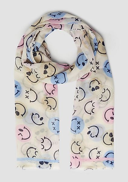 s.Oliver Schal Tuch, Leichter Schal mit S.W.-Smiley®-Print günstig online kaufen